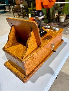 Antique Oak Wood Wall-Mounted Telephone (w Rotary Operation) - Photo 9