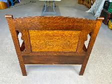 Antique Quarter-Sawn Oak Arts & Crafts Style Deacon's Bench - Photo 2