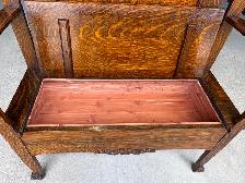 Antique Quarter-Sawn Oak Arts & Crafts Style Deacon's Bench - Photo 4