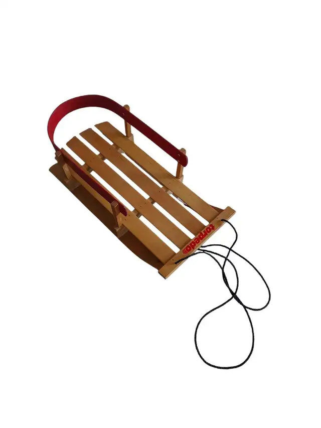Vintage Torpedo Wooden Baby Pull Sled