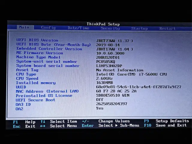 Lenovo i7 Computer - Needs a new SSD Drive - 16 Gb