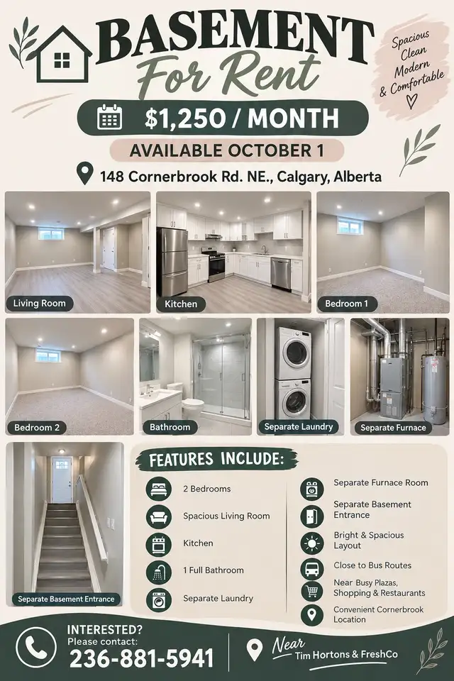 Basement  for rent