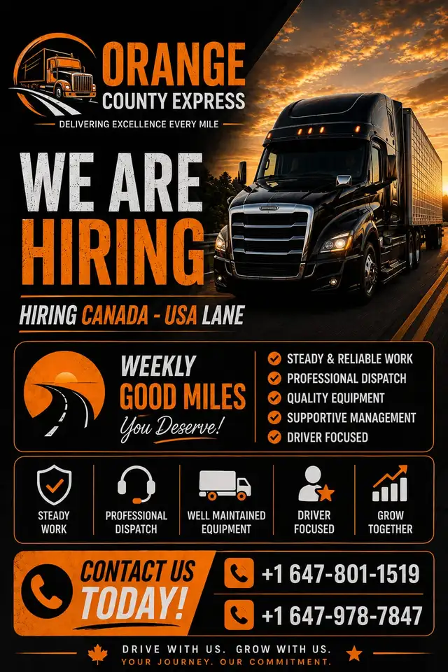 AZ Drivers Needed For CANADA/USA Lane.