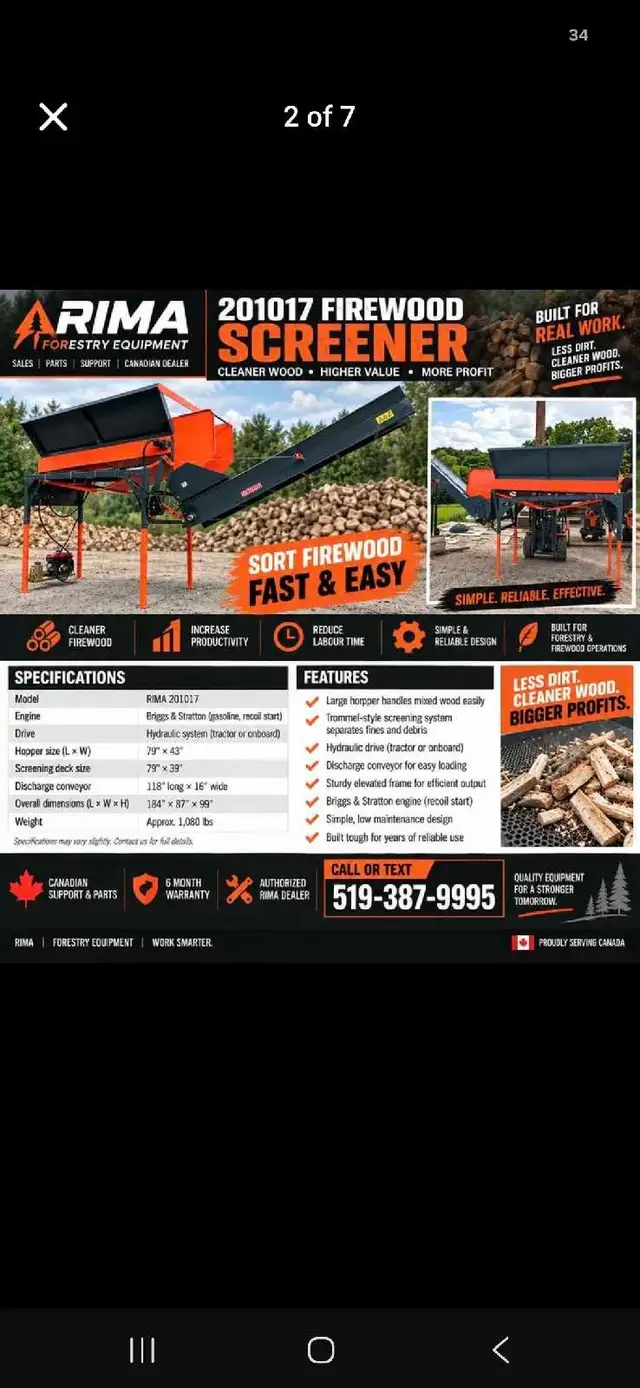 Rima Firewood Disc Screener