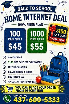 Reliable Home Internet – 500 Mbps & 1000 Mbps 'Back to School'