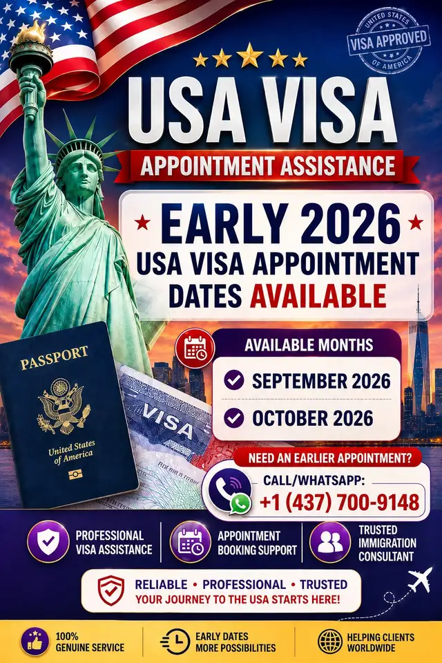 early usa appointment dates are available contact us now