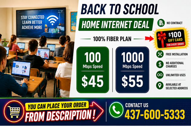Home Internet Sale $45 & $55 'Back to School'