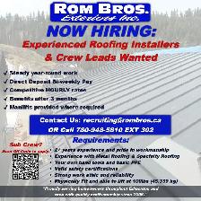 Skilled Roofers Wanted – Asphalt, Metal & Specialty
