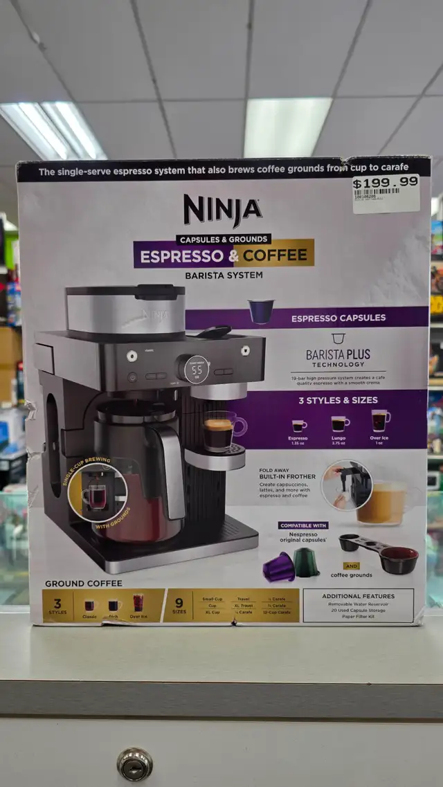 Ninja Espresso & Coffee Barista System CFN601C - BRAND NEW