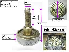 Roulette en métal 2’’ ½ diamètre x 1’’ ½. à rainure de ½’’ - Photo 2