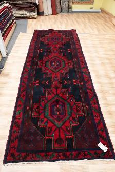 HANDKNOTTED PERSIAN HAMADAN WOOL RUG 11.2FT x 4.2FT (42)