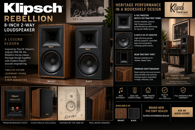 Klipsch Rebellion 8-Inch 2-Way Premium Heritage Loudspeaker