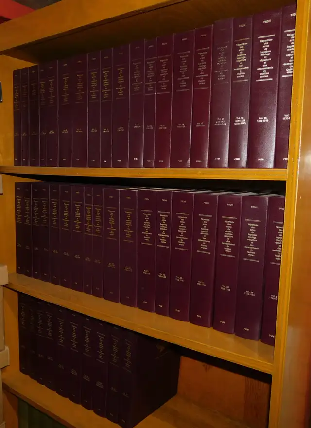 RÉPERTOIRE ACTES DE BAPTÊME, ... QUÉBEC ANCIEN, 47 VOLUMES
