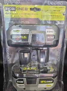 RYOBI ONE  4AH 18V BATTERIES 2 PACK