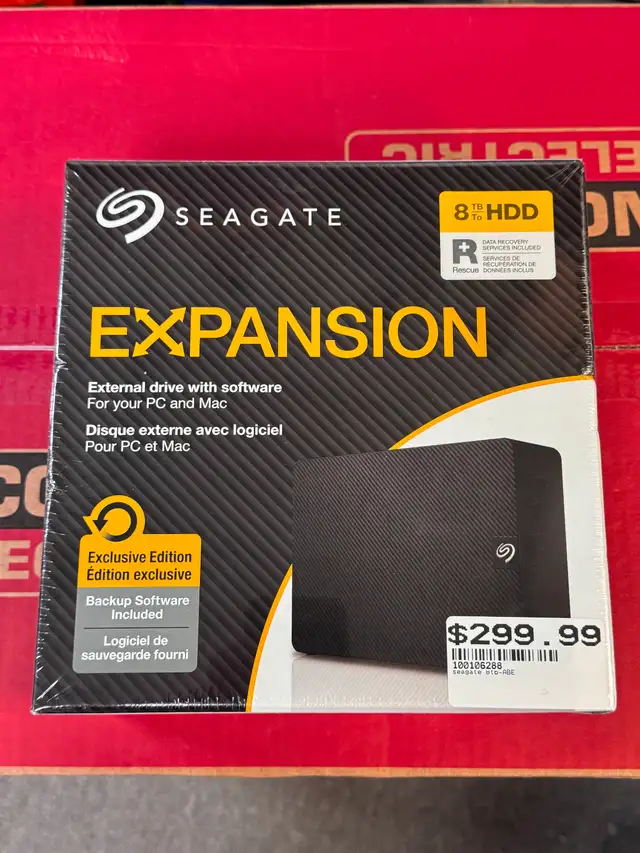 Seagate Expansion Desktop 8TB USB 3.0 External Hard Drive - NEW