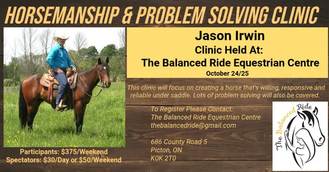 Horsemanship and Problem Solving Clinic - Picton !!