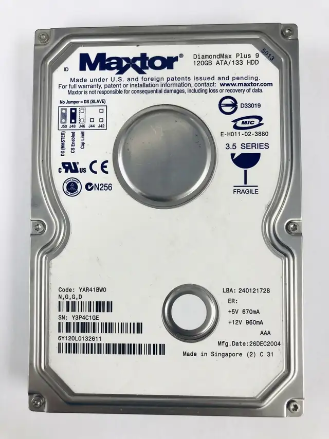 Maxtor DiamondMax Plus 9 120GB 3.5' ATA/133 IDE Hard Drive