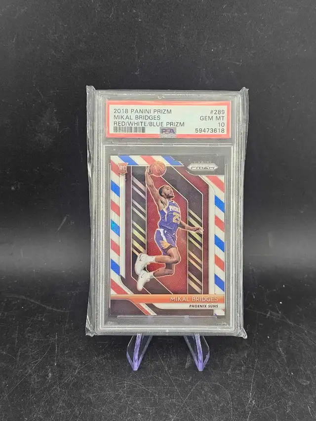 Mikal Bridges 2018 Panini Prizm Red/White/Blue PSA 10 Graded