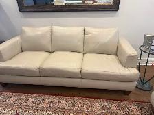 Natuzzi Edition Italian Leather Sofa Set In Ivory - Photo 2