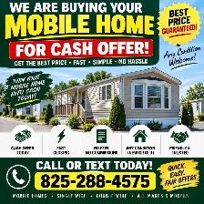 WE BUY MOBILE HOMES FOR CASH!
