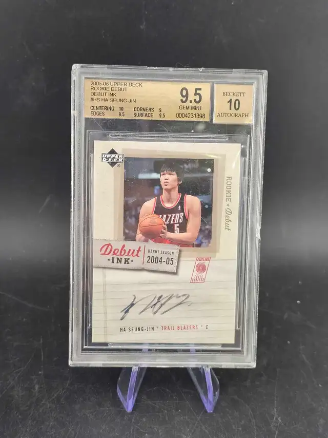 Ha Seung-Jin 2005 Upperdeck Debut Ink Beckett Graded 9.5