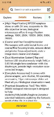 microscope adult/étudiant NEUF - Photo 8