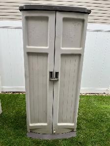 two Vinyl outdoor garden and tool sheds $100 each