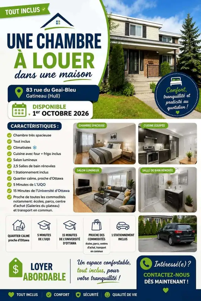 À LOUER – Maison de 3 Chambres