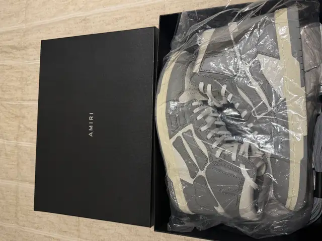 AMIRI Skel Top Hi — Grey/White — Size 46 / US 13 — Brand New