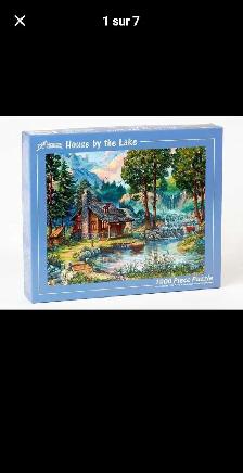 PUZZLE VERMONT MAISON AU BORD DU LAC.1000PIÈCES. SCELLÉ.$20
