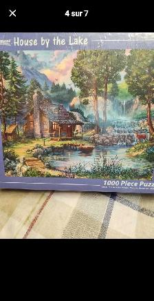 PUZZLE VERMONT MAISON AU BORD DU LAC.1000PIÈCES. SCELLÉ.$20 - Photo 5