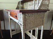 Antique Wicker Desk and Chair - Photo 3