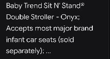 Baby Trend sit and stand double stroller brand new