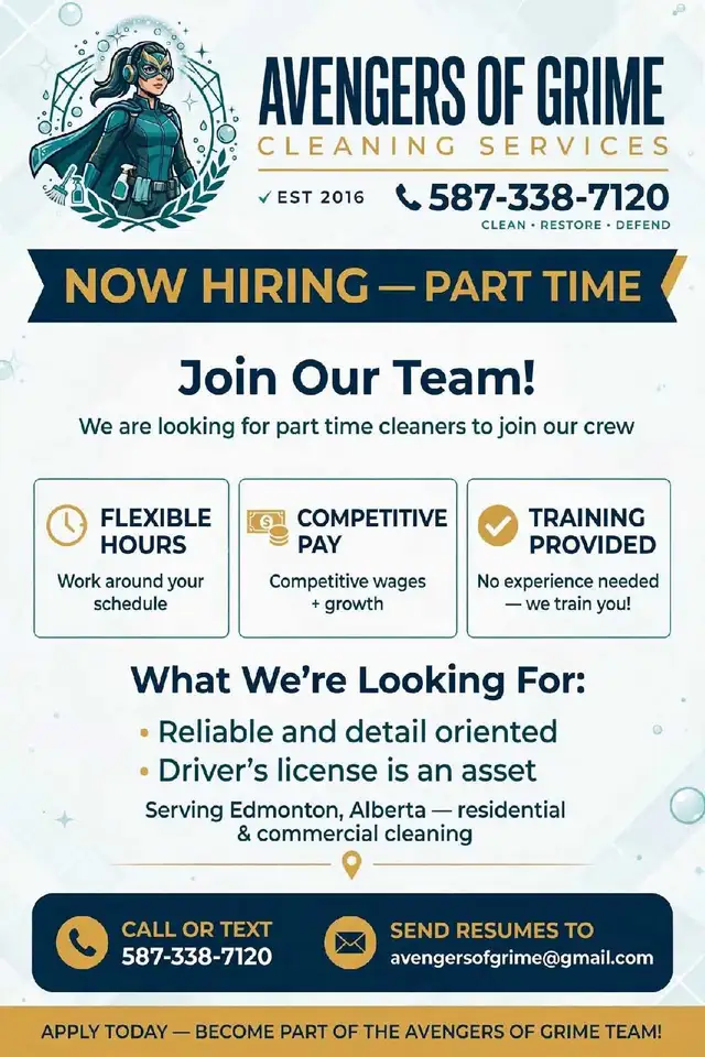 Part time Cleaner needed