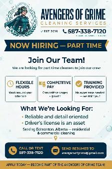 Part time Cleaner needed