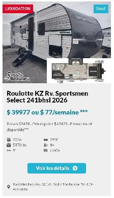 Roulotte à vendre en liquidation sur unités en inventaire. - Photo 3