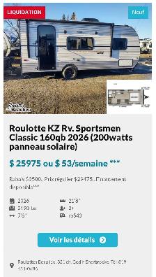 Roulotte à vendre en liquidation sur unités en inventaire. - Photo 6