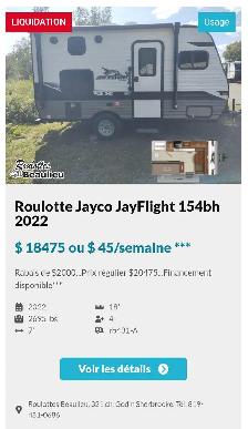 Roulotte à vendre en liquidation sur unités en inventaire. - Photo 9