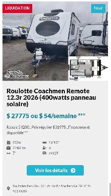 Roulotte à vendre en liquidation sur unités en inventaire. - Photo 12