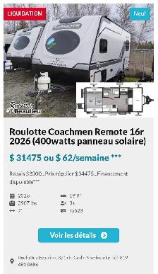 Roulotte à vendre en liquidation sur unités en inventaire. - Photo 13