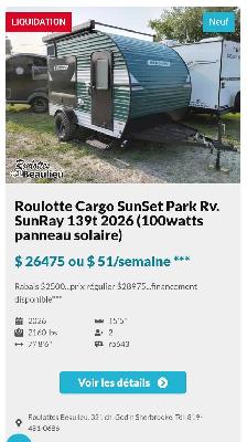 Roulotte à vendre en liquidation sur unités en inventaire. - Photo 16
