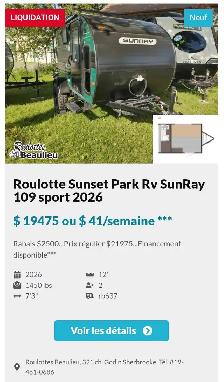 Roulotte à vendre en liquidation sur unités en inventaire. - Photo 18