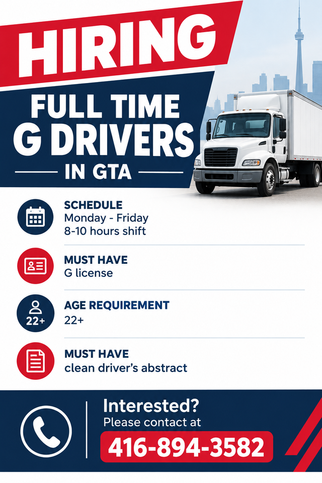 Hiring G drivers