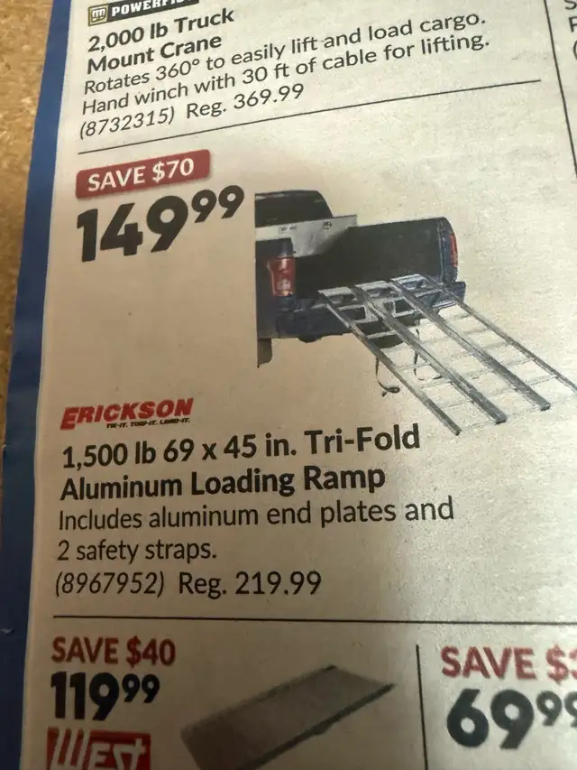 BRAND NEW TRI-FOLD ALUMINUM LOADING RAMP