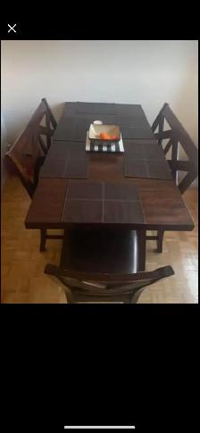 Ashley Dining Room Set – Table, 2 Benches & 4 Chairs - Photo 2