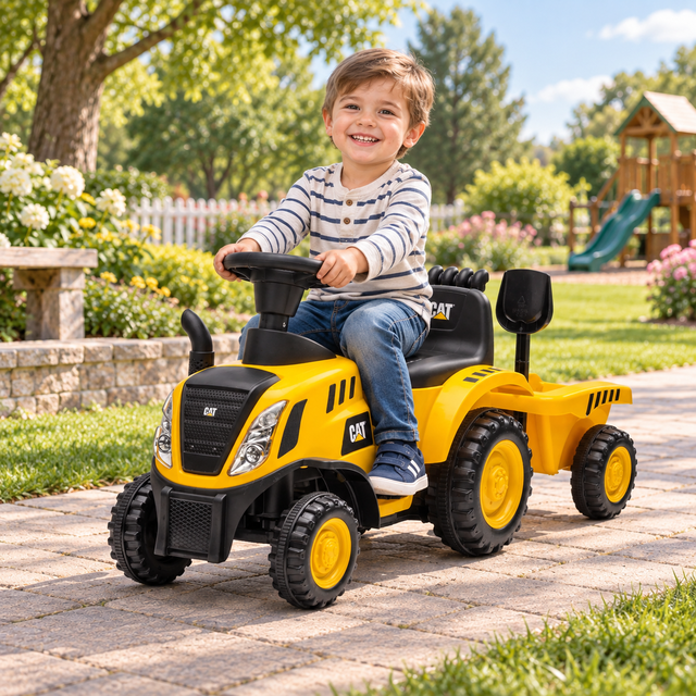 Toddlers CAT Theme Push Cars w/ Music, Kids Roleplay Ride-ons