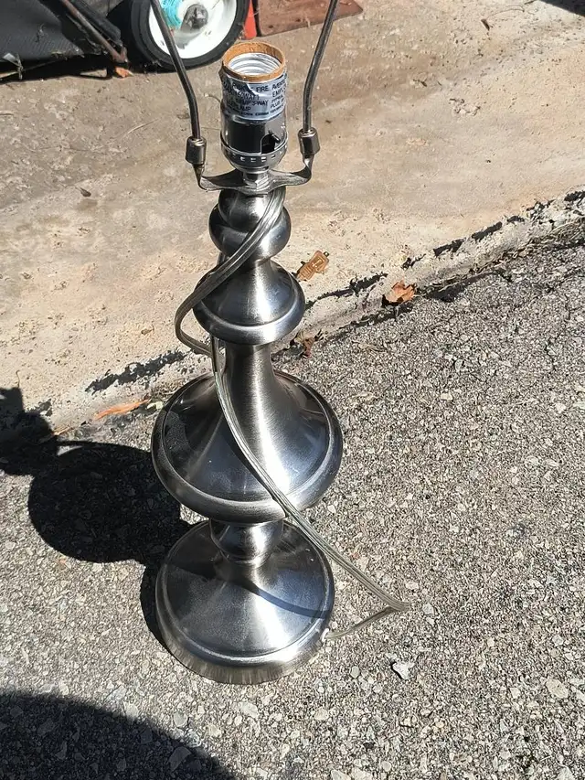 Brushed Nickel Desk & Floor Lamp stands 2 for $20