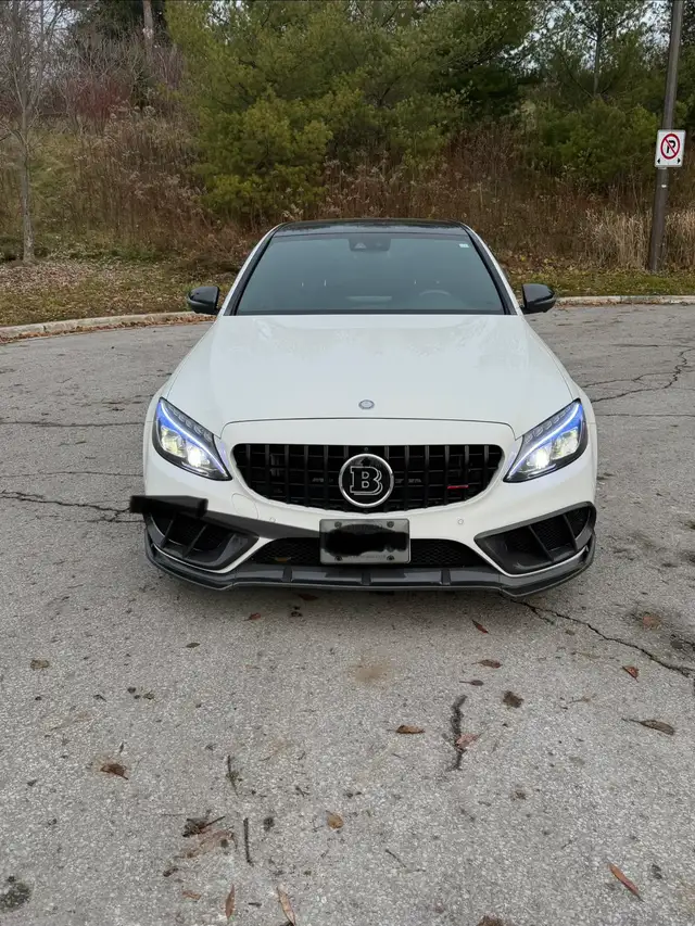 2017 Mercedes-Benz C43 white exterior with black interior red