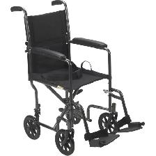 New Used- Drive Medical Steel Transport Chair, Fixed Full Arms