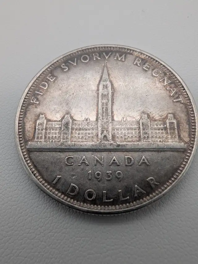 (B10126) 1939 Canada Silver Dollar Royal Visit Parliament .80...